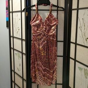 Gold/pink halter dress